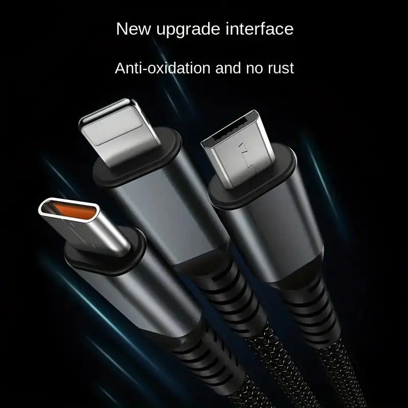 LineDot. 3-in-1 Fast Charging Cable (iPhone, Micro USB, Type C)