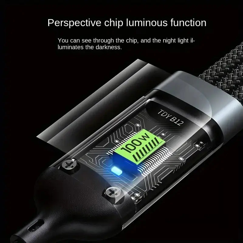 LineDot. 3-in-1 Fast Charging Cable (iPhone, Micro USB, Type C)